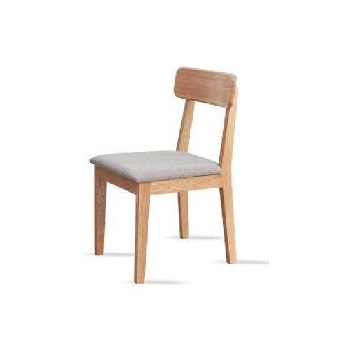 Humbie Natural Solid Oak Dining Chair With Fabric Pad