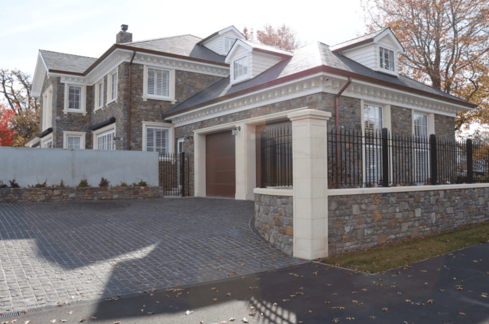Limestone can give modern properties a classic charm.