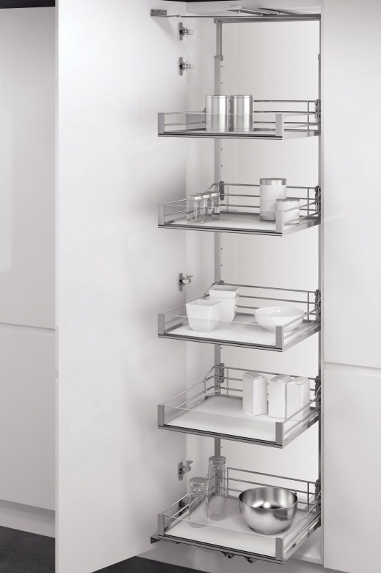 With glass sides the Premea Artline spec gives an unobstructed view into the shelf.