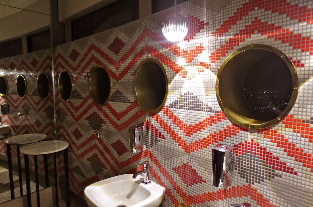 The Sugar Club custom art deco design created from Bisazza glass mosaic tiles