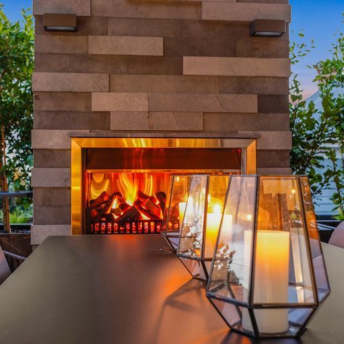 Aura Flued Outdoor Fireplace | 900mm