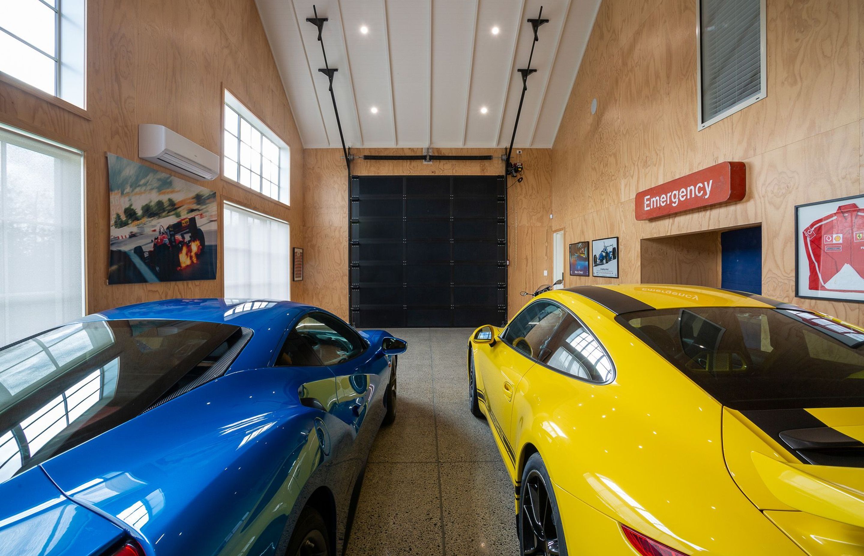 The entrance to the garage.