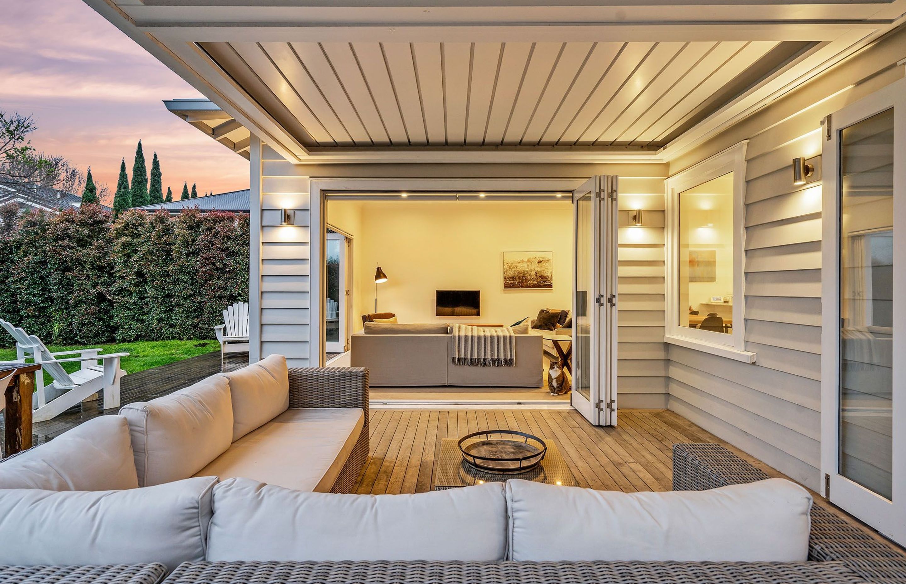As per modern living, provision has been made for outdoor entertaining thanks to the louvred pergola.