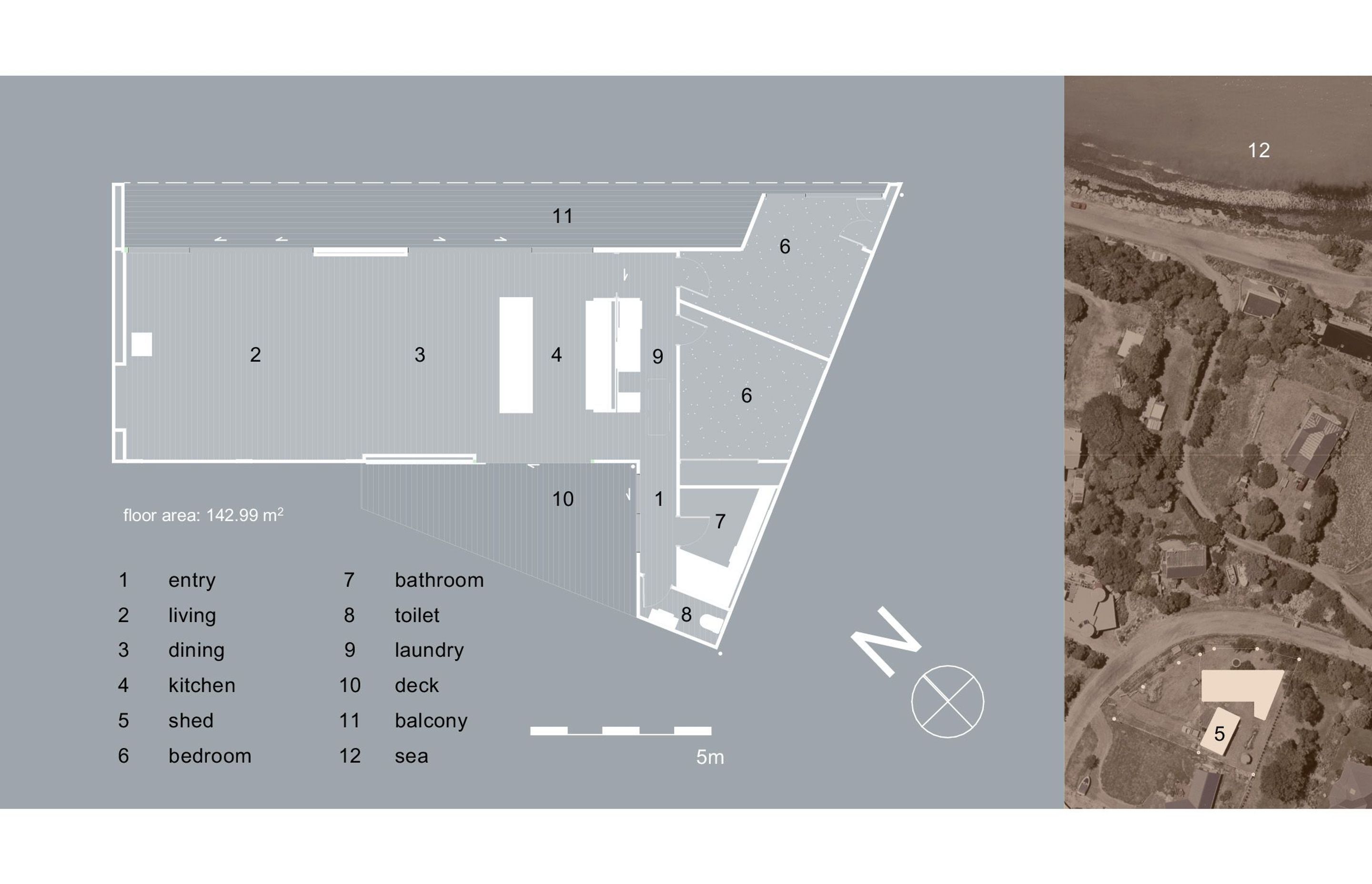The floor plan of Sea Call house, designed by Linetype Architectural.
