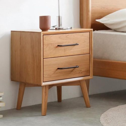 Prunus Solid Cherry Bedside Table Design Two