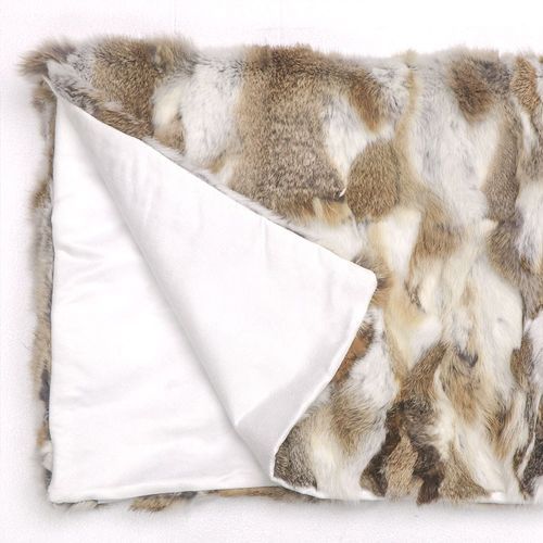 Arctic Rabbit Throw - Patched Natural & White