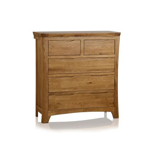 Renwick Rustic Solid Oak 3+2 Chest Of Drawers