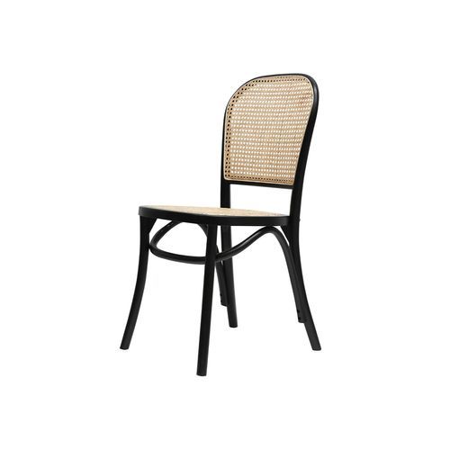 Bentwood Rattan Dining Chair Black