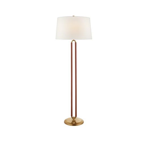 Cody Large Floor Lamp – Natural Brass/Saddle