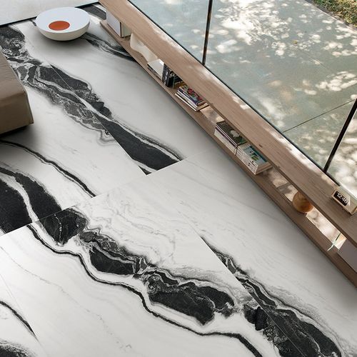Floor Gres Black & White Marble Tile 