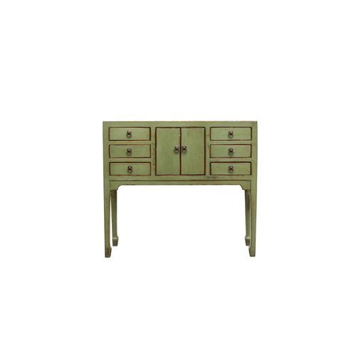Oriental Painted Console - Petite, Vintage Green