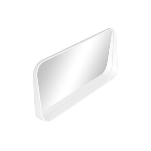 1100mm Rectangle Matte White Mirror With Shelf