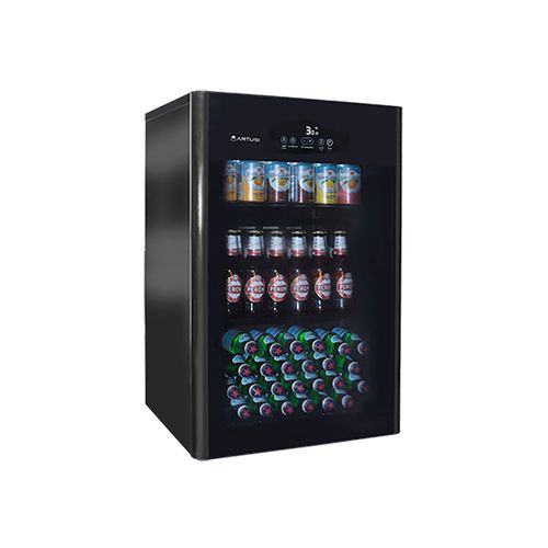 Artusi 100L Freestanding Bar Fridge/ Beverage Centre - Black Glass Door