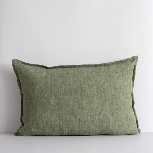 Baya Arcadia Handwoven Linen Cushion - Moss | Lumbar