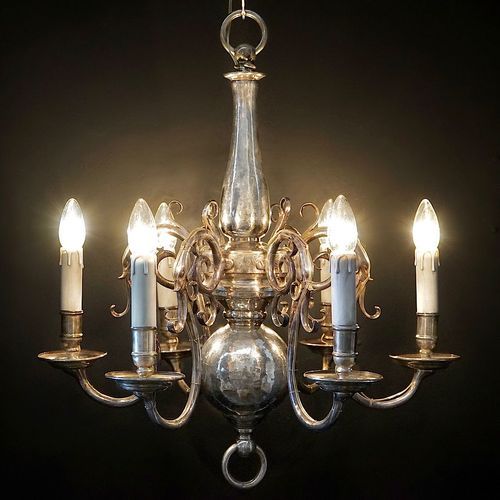 Antique French Silvered Chandelier