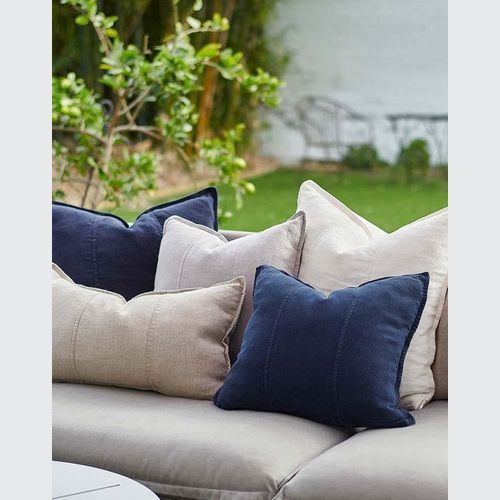 Luca Linen Outdoor Cushion - Navy 60x60