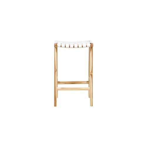 Jerry Counter Stool Strap Leather - White