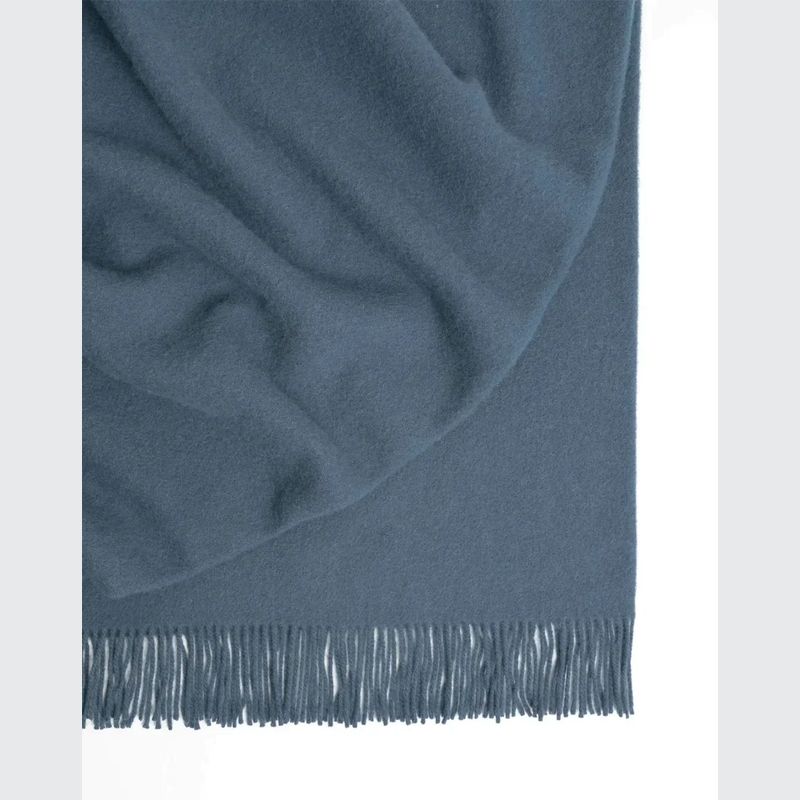 Weave Home Nevis Throw Blanket - Denim | NZ Lambswool