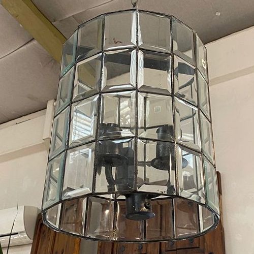 Cylinder Light With Bevelled Glass Shade