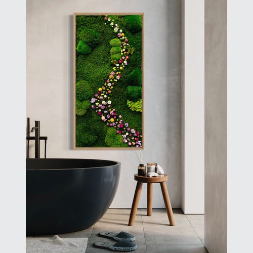 Moss Wall Art - Cascade of Flowers