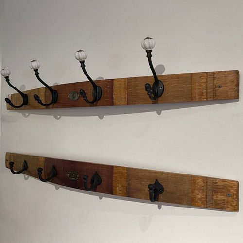Wall Mounted Wine Barrel Stave Coat Rack