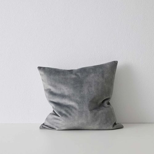Weave Home Ava Velvet Cushion - Steel | 50 x 50cm