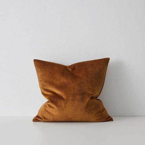 Weave Home Ava Velvet Cushion - Ochre | 50 x 50cm