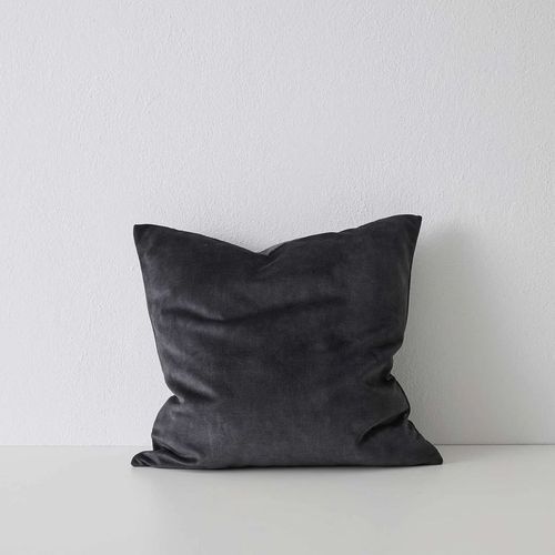 Weave Home Ava Velvet Cushion - Coal | 50 x 50cm