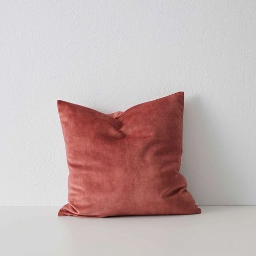 Weave Home Ava Velvet Cushion - Coral | 50 x 50cm