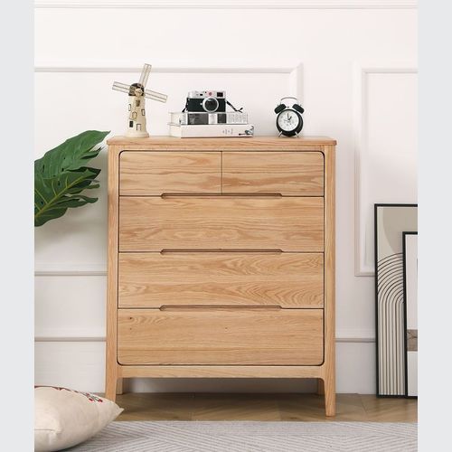 Seattle Natural Solid Oak 2+3 Chest Of Drawers