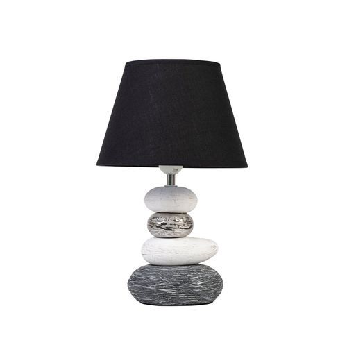 Rippled Stack Lamp With Black Shade