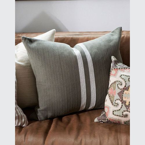 Simpatico Cushion Khaki/White 50x60