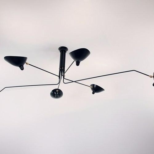 Plafonnier 6 Bras Pivotants Ceiling Lamp by Serge Mouille