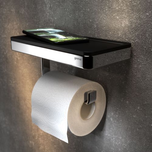 Geesa Frame Toilet Roll Holder With Shelf 