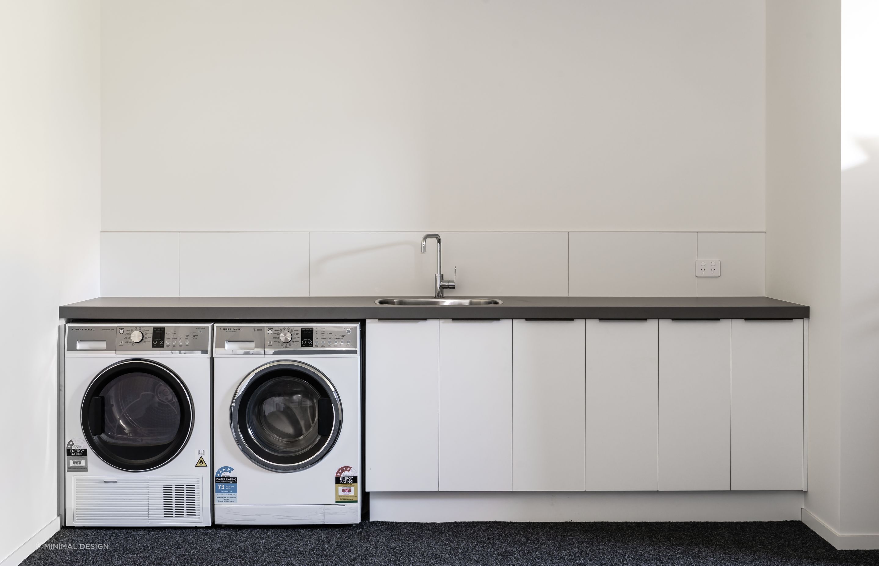 Laundry.   Interior Design + Colours: Kelly @ Archi Build Ltd - Wanaka.  Kitchen + Joinery: Master Craft Mosgiel Kitchens.