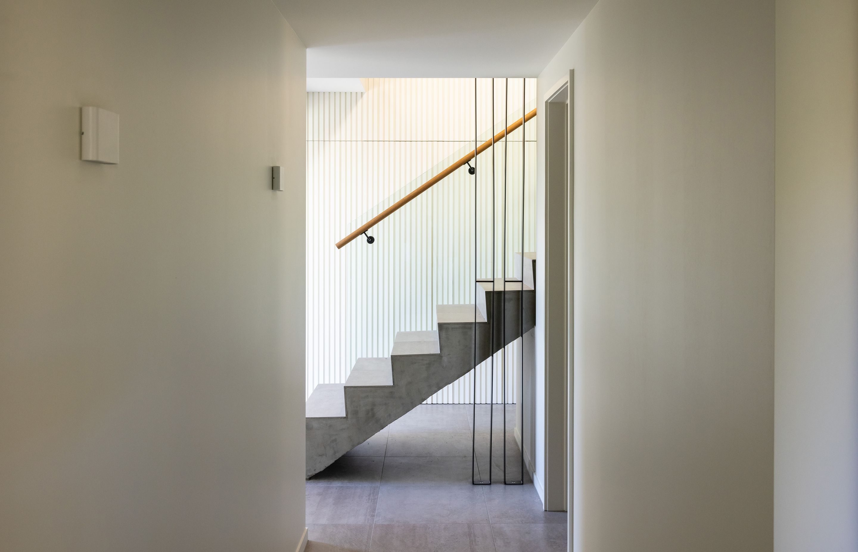 The stairs were designed to have a geometric and sculptural quality.