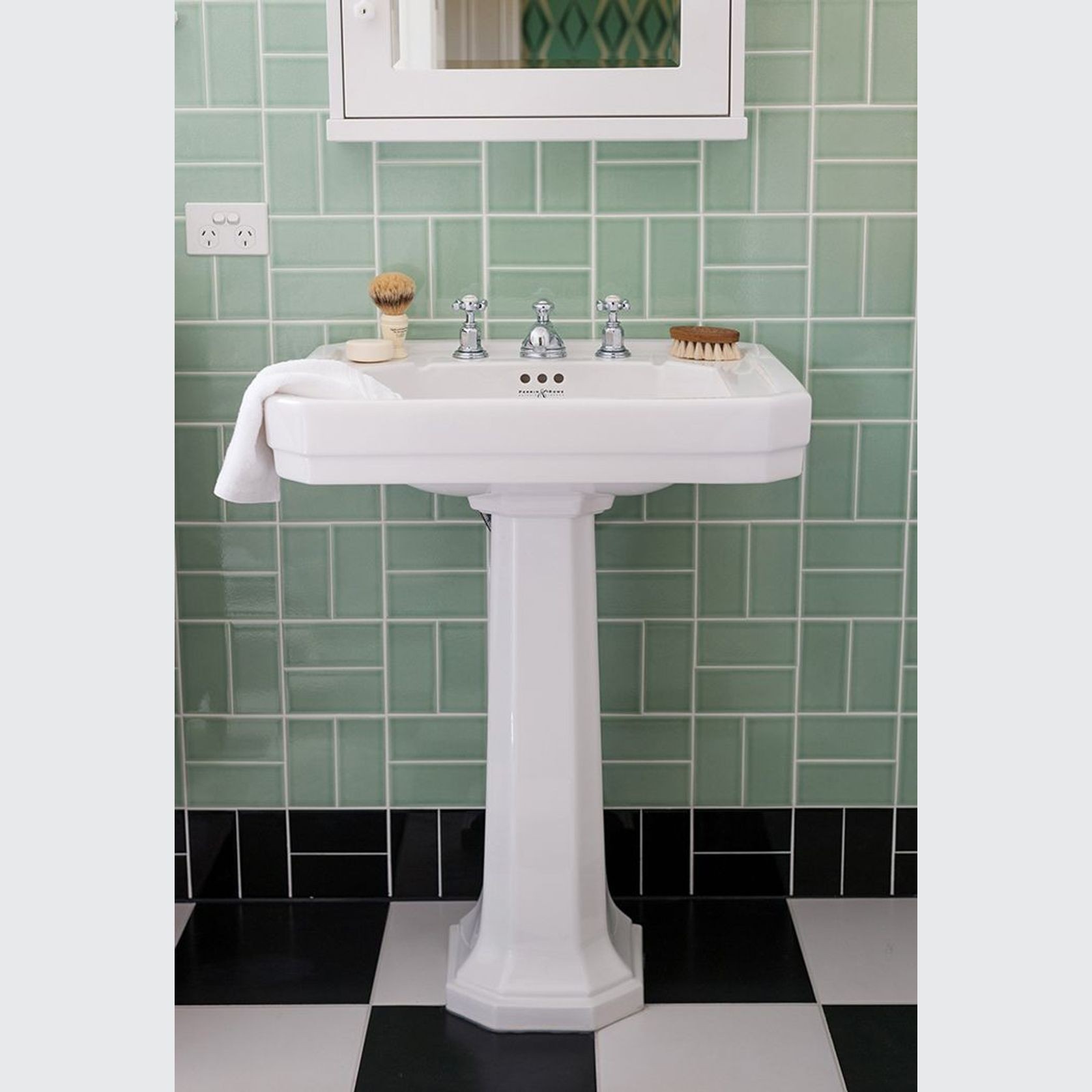 Perrin & Rowe Art Deco 630mm pedestal basin gallery detail image