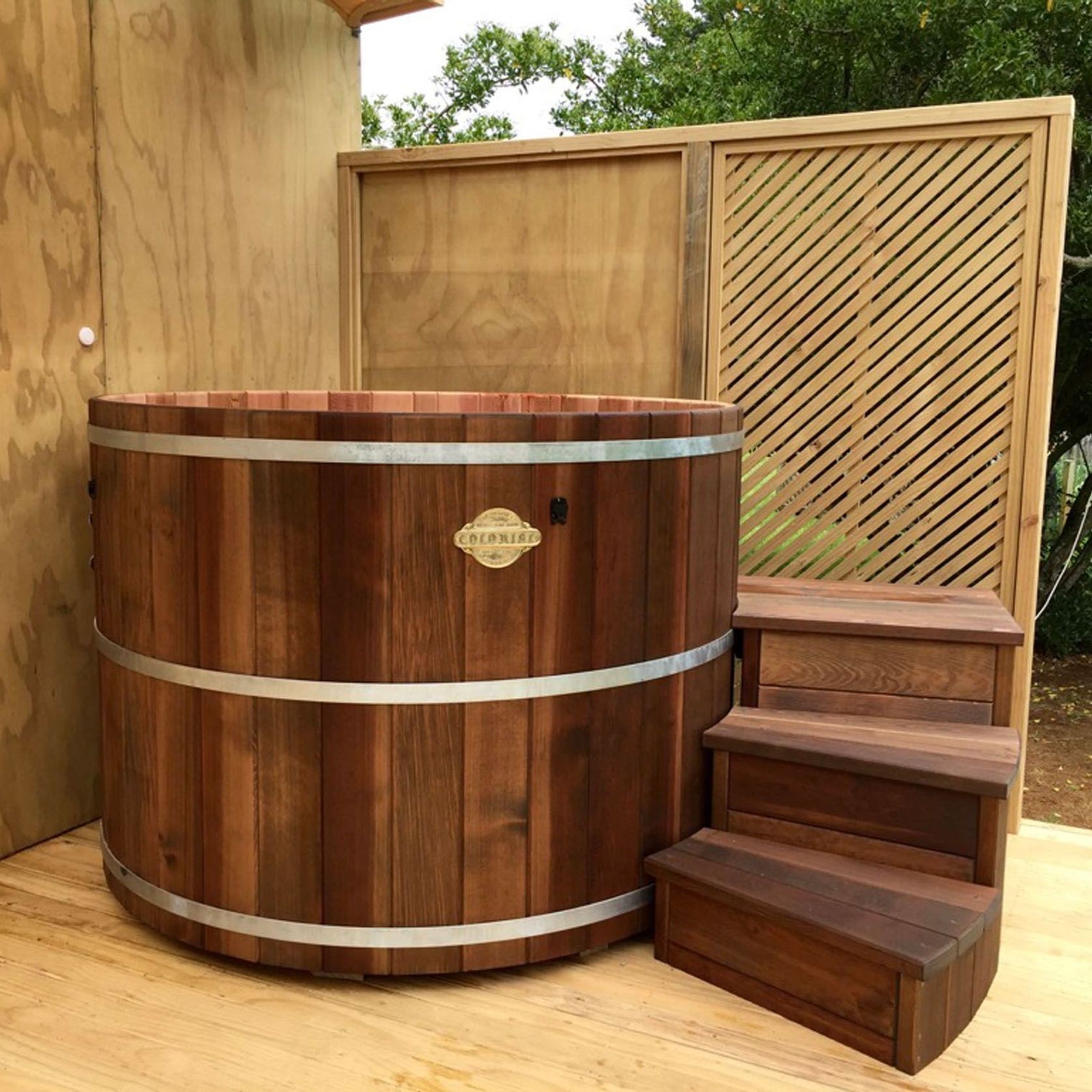 5 Foot Cedar Hot Tub with Stairs gallery detail image