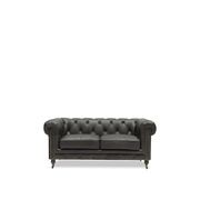 Stanhope Italian Leather Chesterfield - 2 Seater Onyx gallery detail image