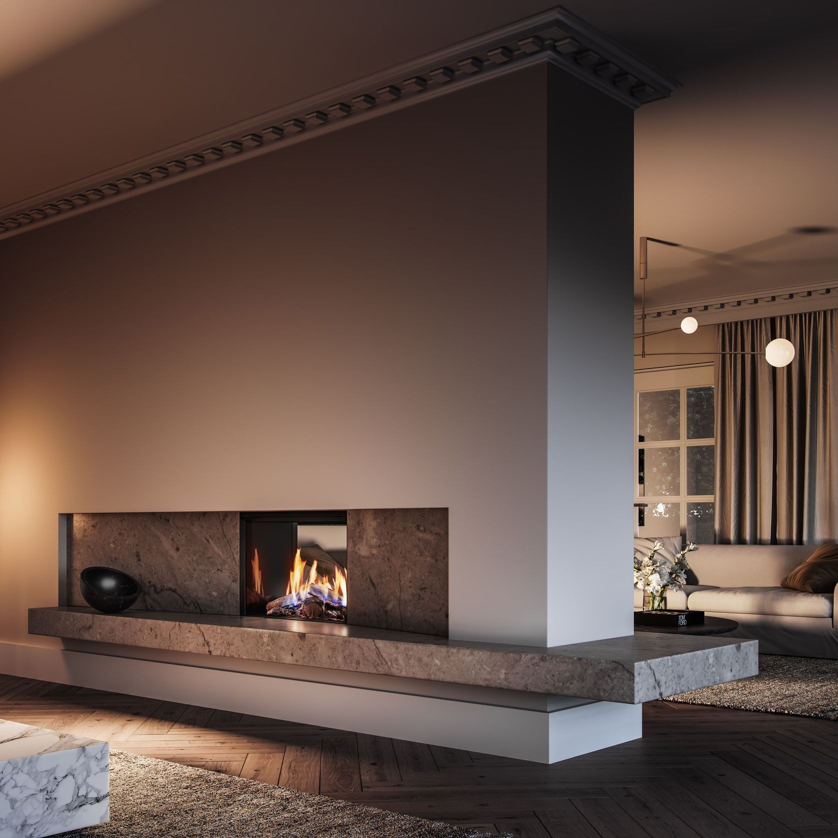 Rinnai Linear 800 Gas Fireplace with FlameTech gallery detail image