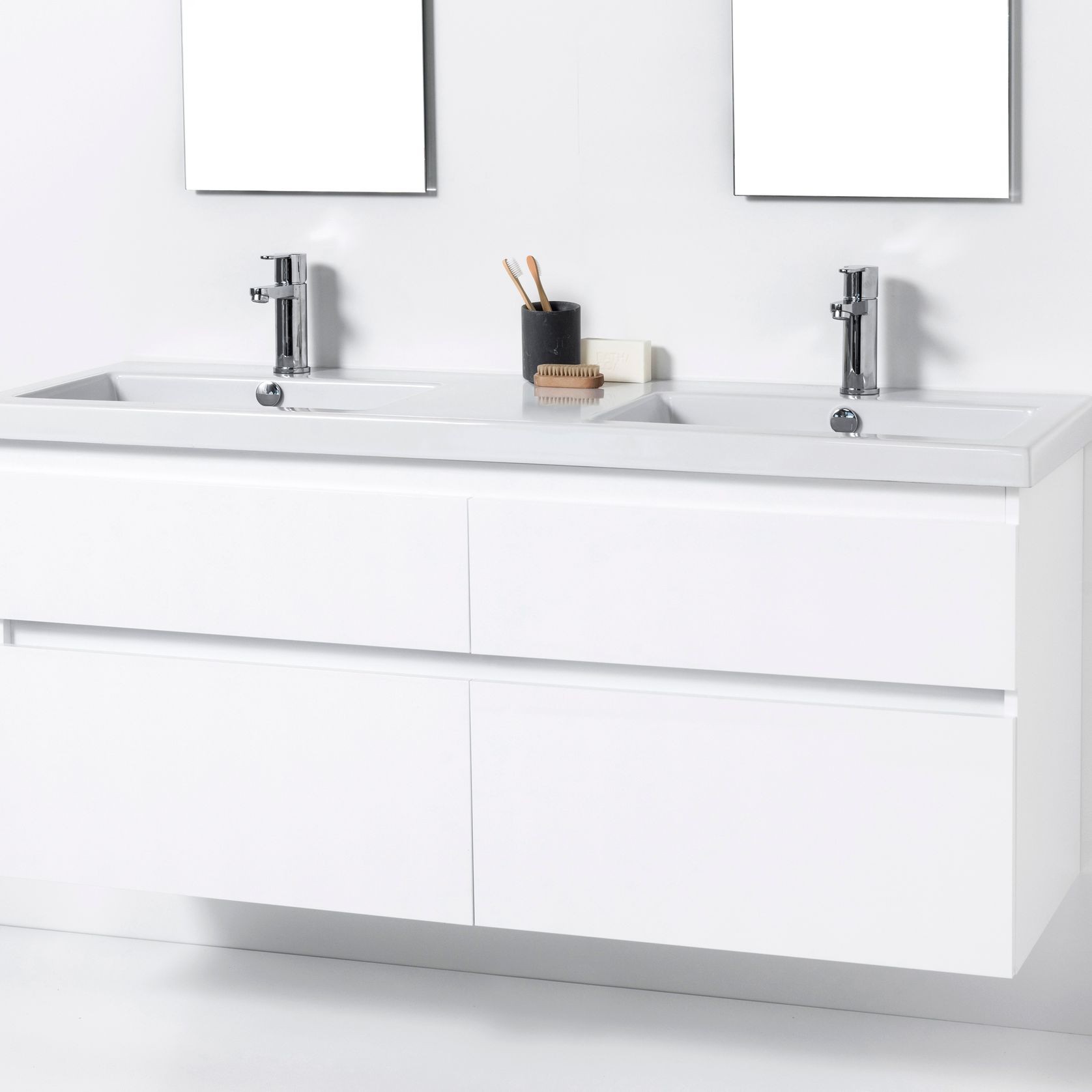 Cangas 1400 Wall-Hung Vanity Double Bowl 4 Drawers gallery detail image