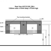 Kzoao 1200mm Dual Basin Vanity Black Wood Grain gallery detail image