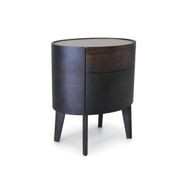 Voluto Dark Oak with Taupe Glass Bedside Table gallery detail image
