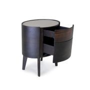 Voluto Dark Oak with Taupe Glass Bedside Table gallery detail image