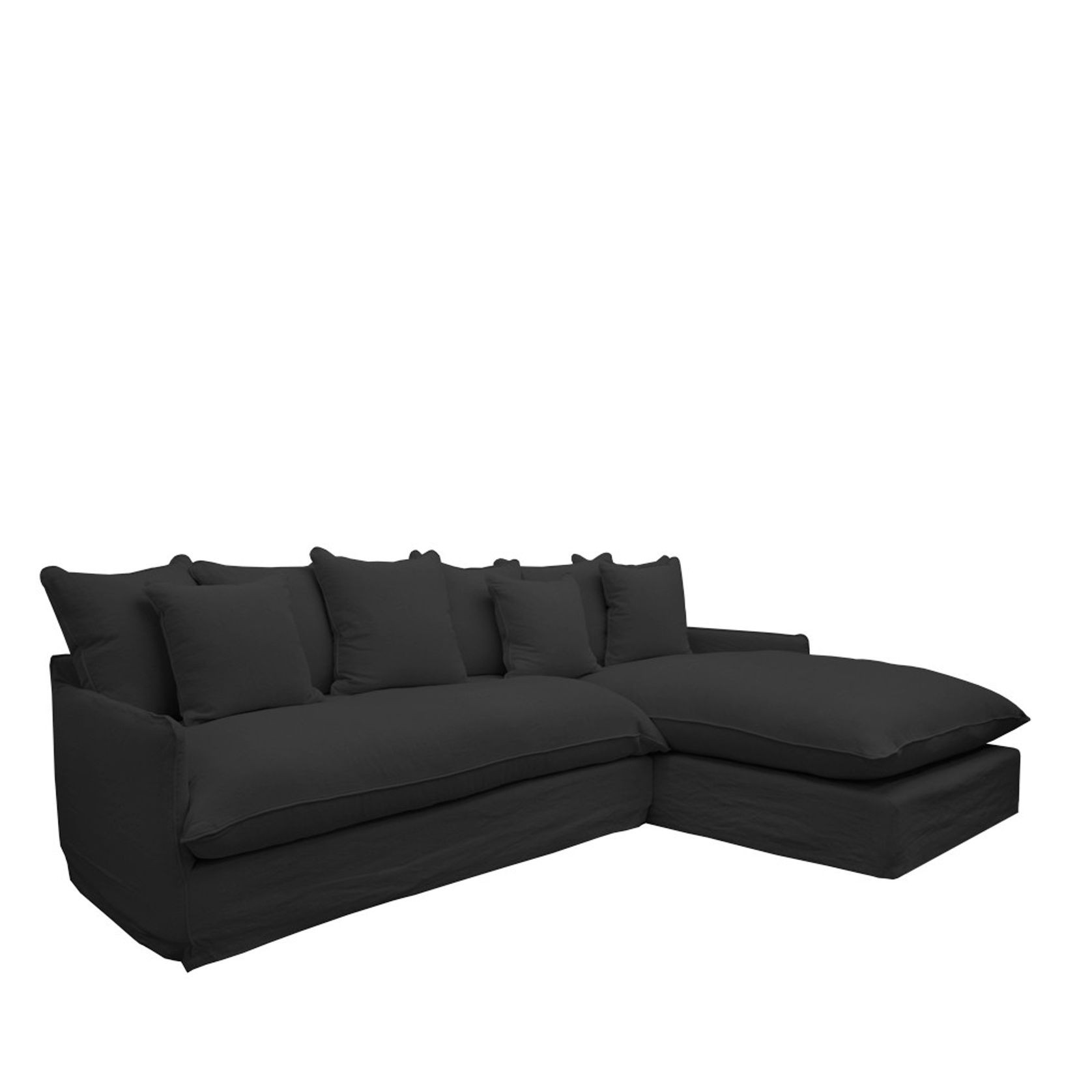 Lotus Slipcover 2.5 Modular Sofa + RH Chaise - Carbon gallery detail image