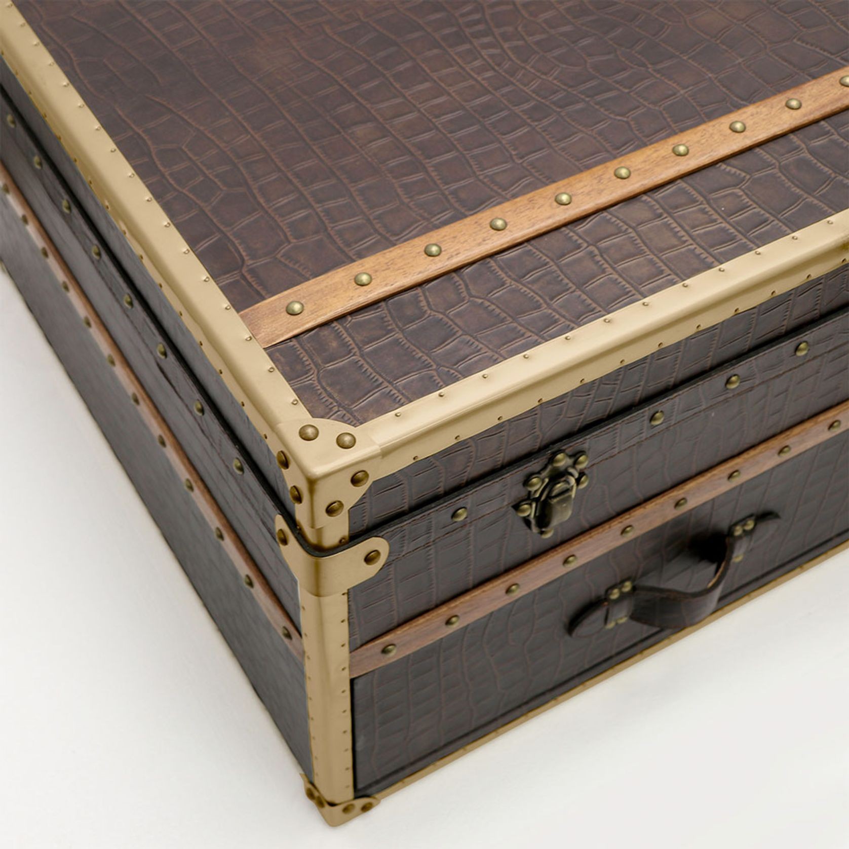 Voyager Trunk Coffee Table - Aged Brown gallery detail image