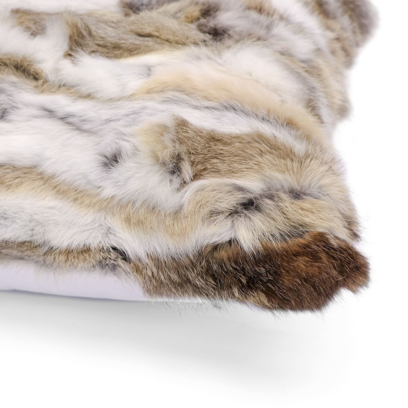 Arctic Rabbit Cushion - Patched Natural & White gallery detail image