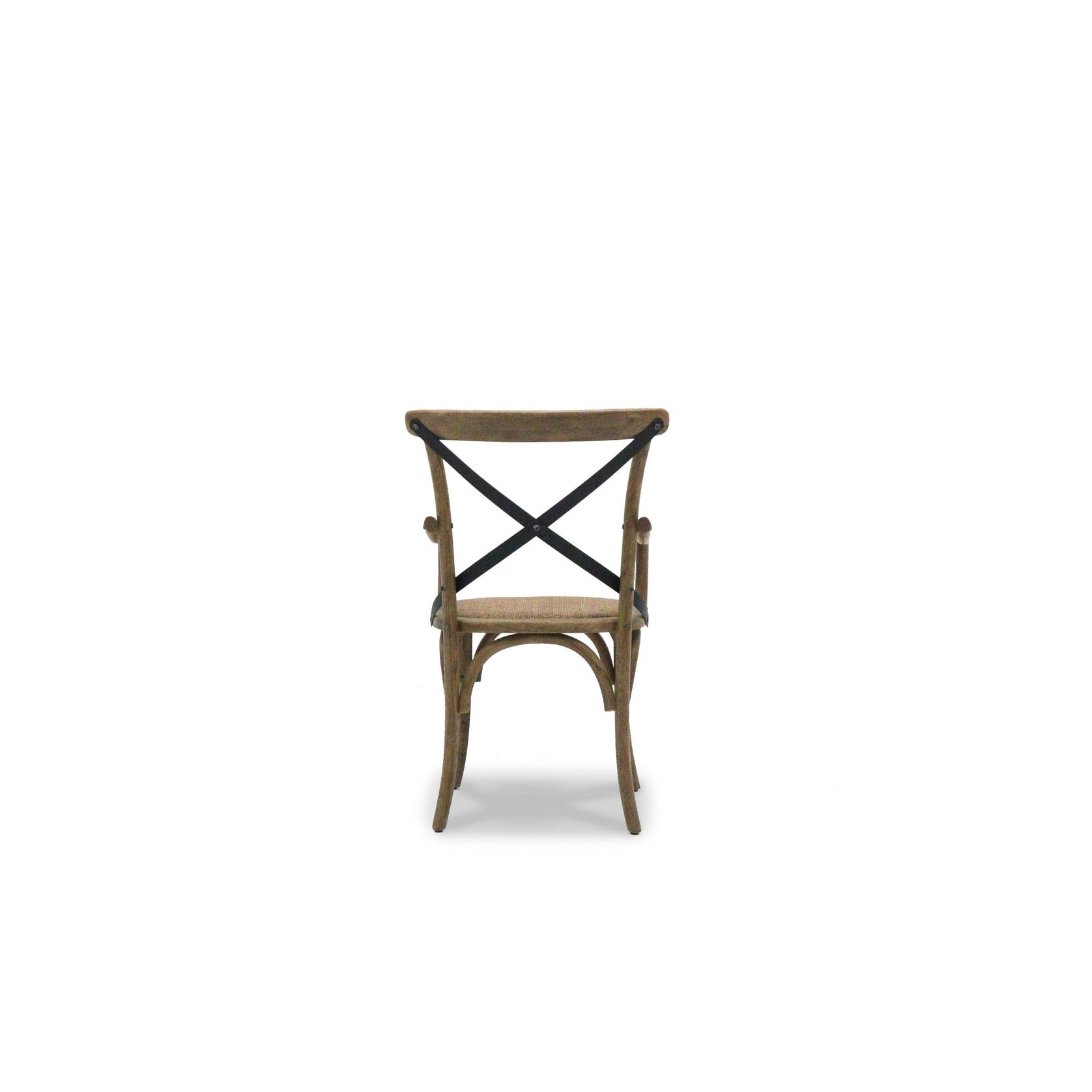 Bentwood Carver Dining Chair, Metal Crossback - Rattan gallery detail image