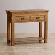 French Rustic Solid Oak Console Table gallery detail image