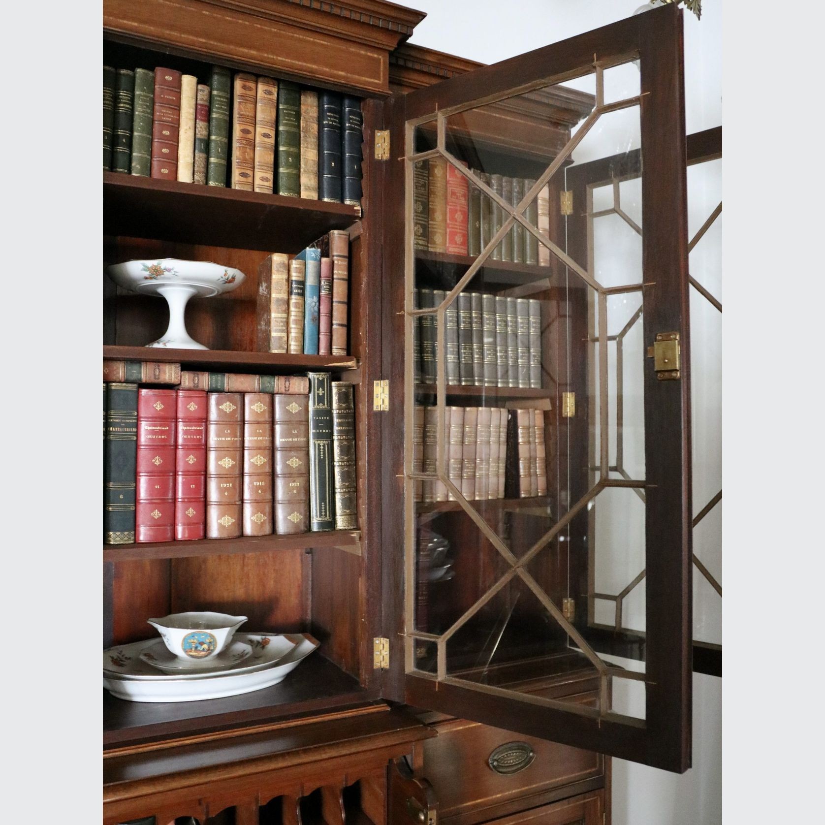 English Astral Glazed Breakfront Bookcase gallery detail image